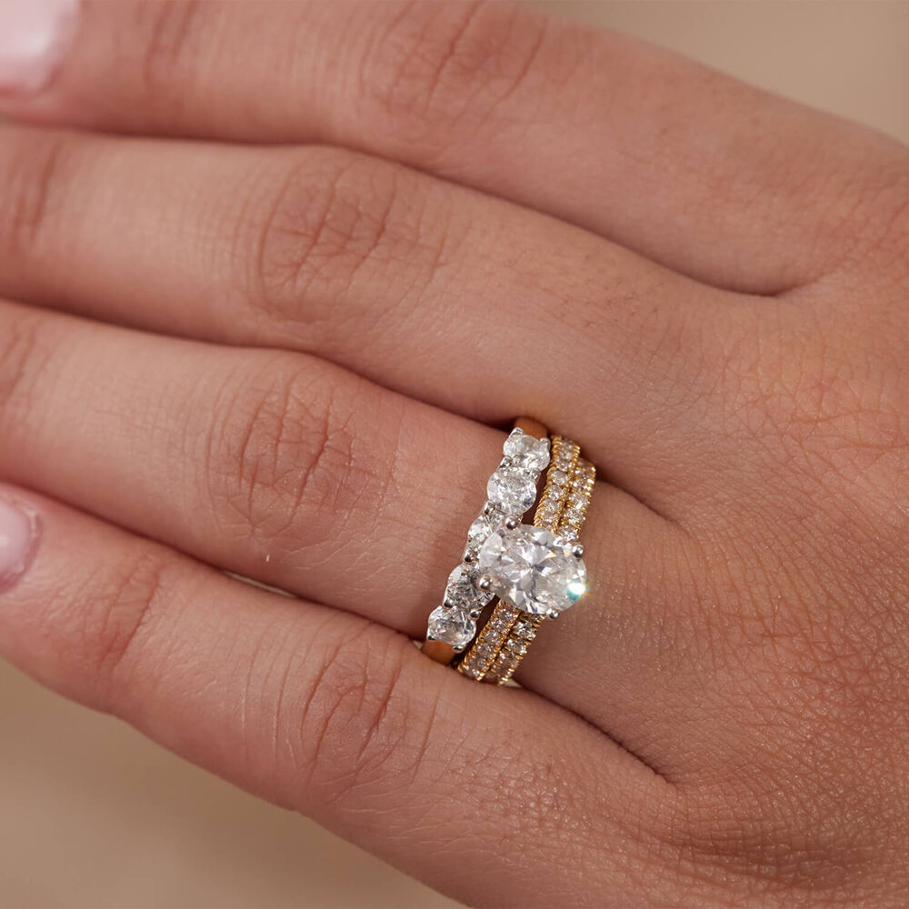 Born 18ct Yellow Gold 0.20ct Lab Grown Diamond Claw Set Half Eternity Wedding Ring
