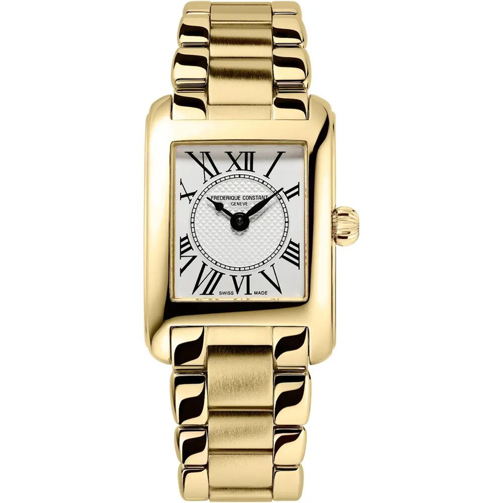 Frederique Constant Carre Quartz Yellow Gold Plated Bracelet Watch