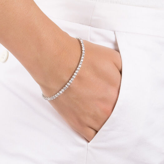 9ct White Gold and Cubic Zirconia Bracelet