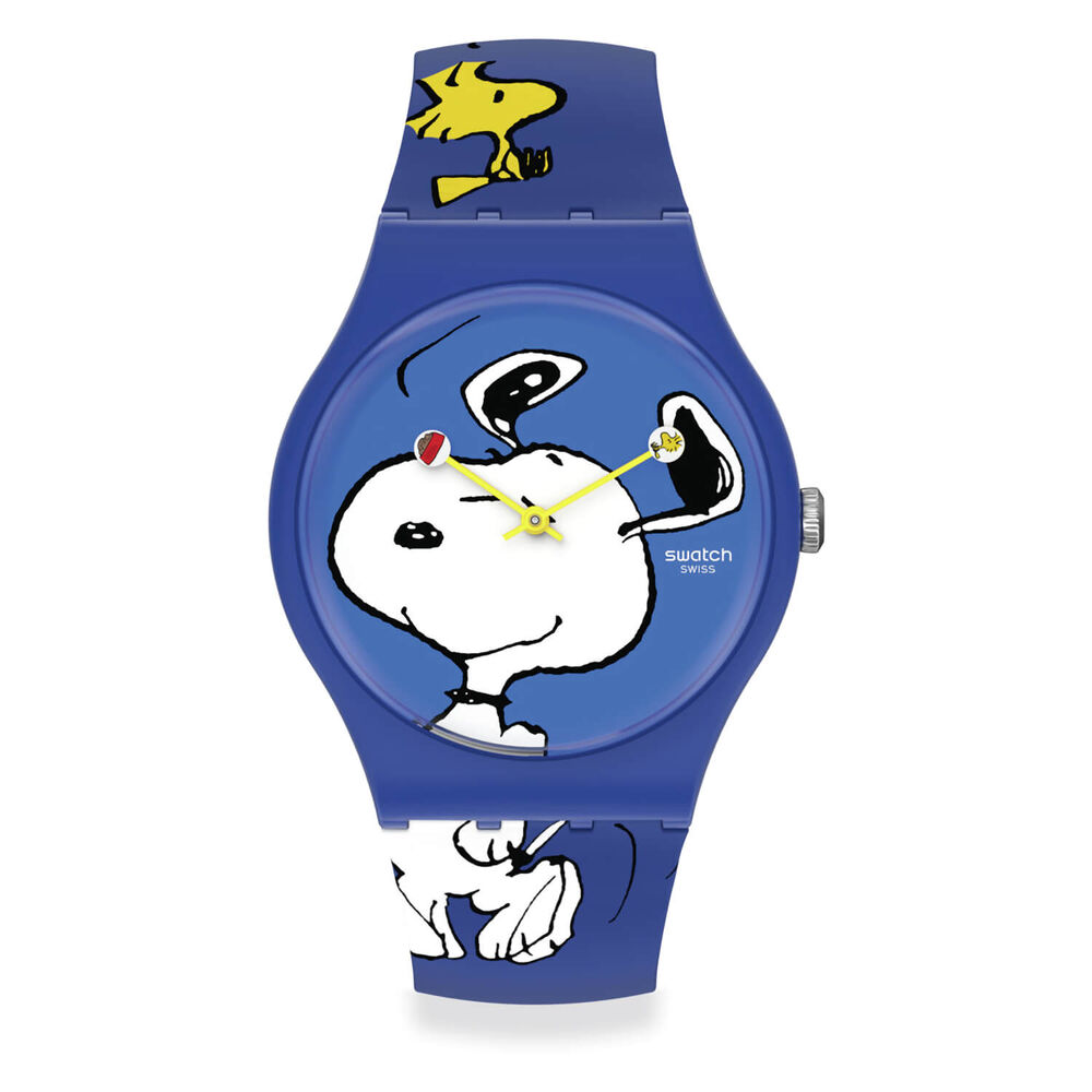 Swatch 34MM Case Hee Hee Hee Snoopy Watch