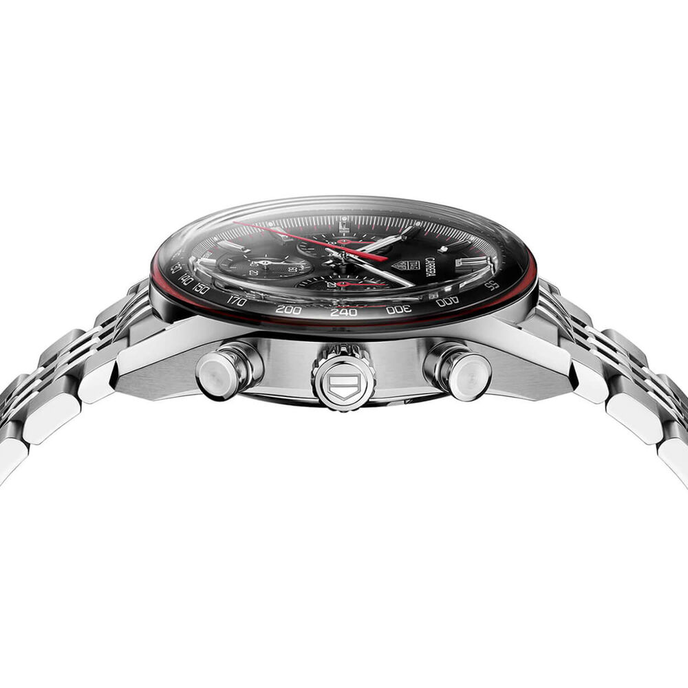TAG Heuer Carerra Chronograph 41mm Black Dial Steel Bracelet Watch image number 2