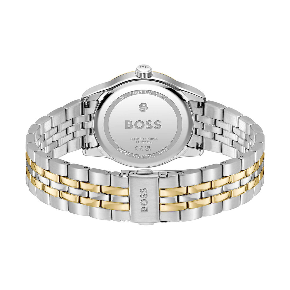 BOSS Langford 39mm Silver Dial Two Tone Steel Bracelet Watch