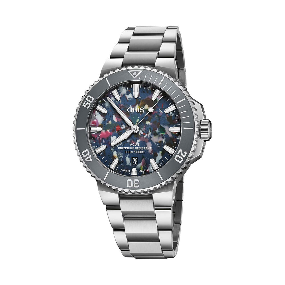 Oris Aquis Date Upcycle 41.5mm Multi Colour Dial Stainless Steel Bracelet Watch