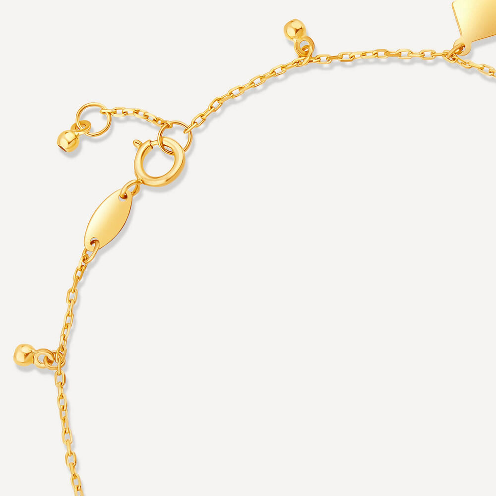 9ct Yellow Gold Polished Mixed Shapes Pendants Chain Bracelet image number 4