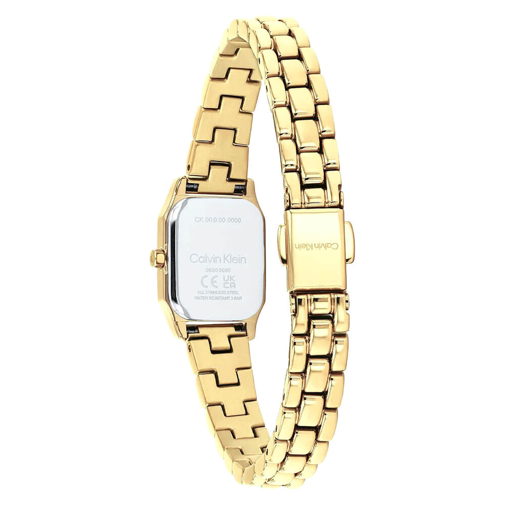 Calvin Klein Soft Form 16mm White Dial Gold Tone Stainless Steel Bracelet Watch