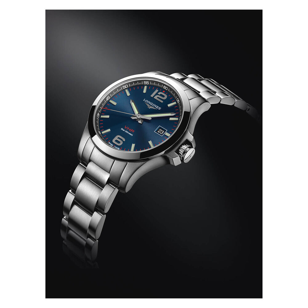 Longines Conquest V.H.P. Blue Dial Steel Bracelet Men's Watch image number 1