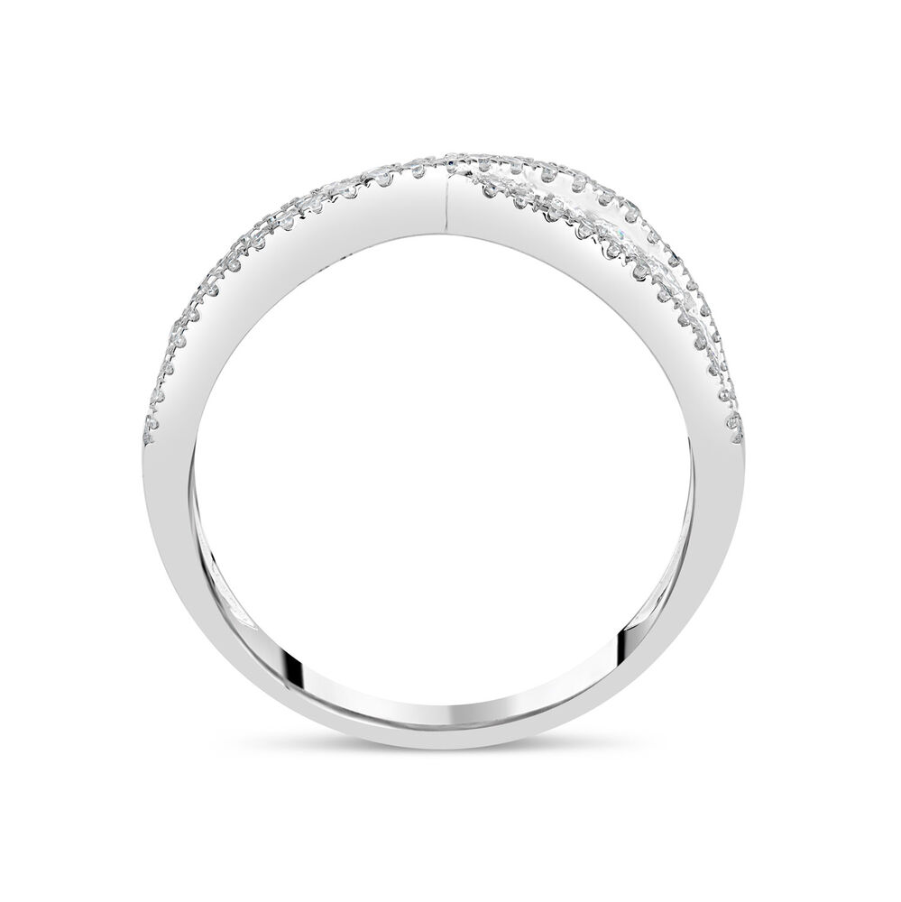9ct White Gold 0.50ct Diamond Crossover Ring image number 2