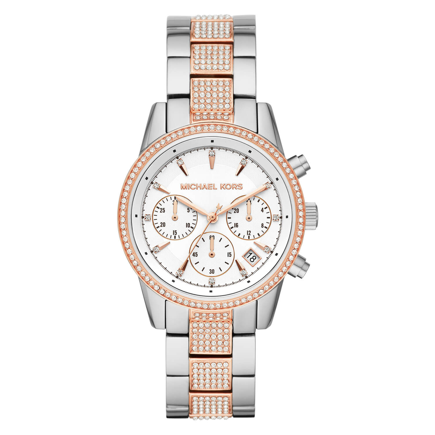 Michael kors rose gold 2025 mother of pearl watch