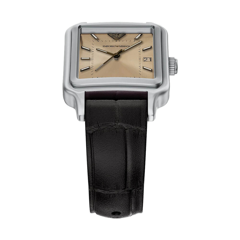 Emporio Armani Diego 32x48mm Brown Dial Brown Leather Strap Watch
