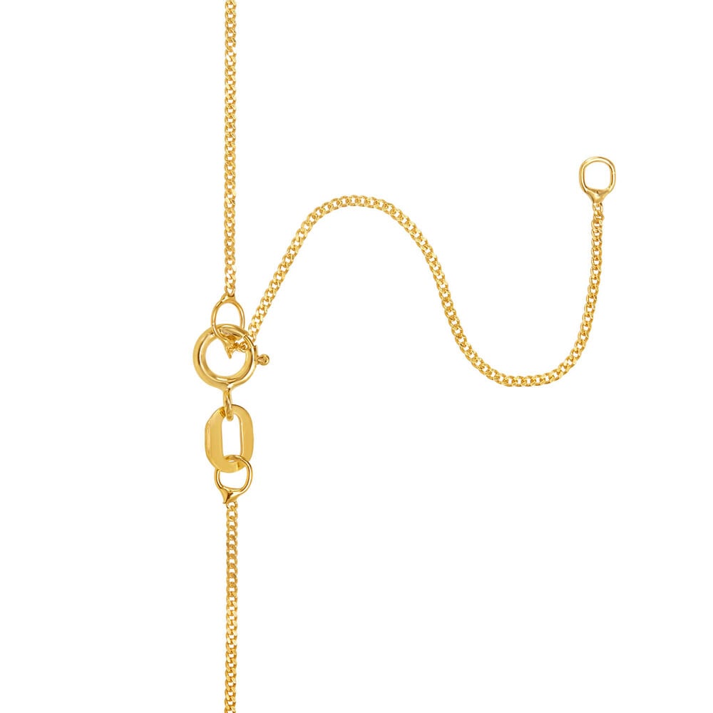9ct Yellow Gold Plain Initial K Pendant (Special Order) (Chain Included) image number 2