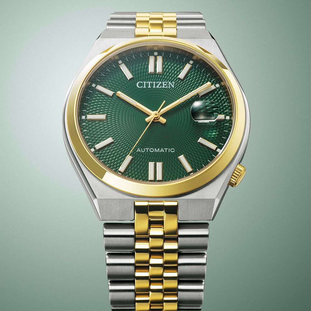 Citizen Tsuyosa 60 Automatic 40mm Green Dial Two Tone Steel Bracelet Watch