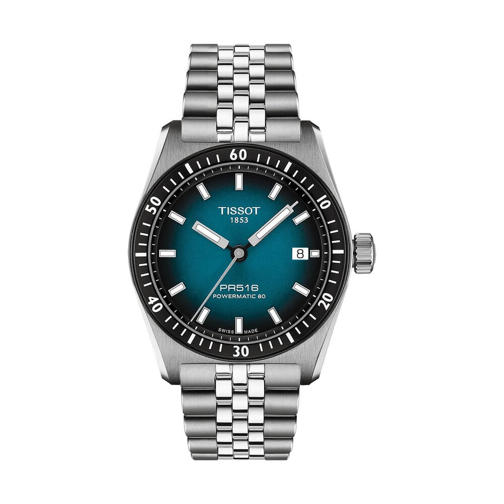 Tissot PR516 Powermatic 80 38mm Blue Dial Steel Bracelet Watch image number 0