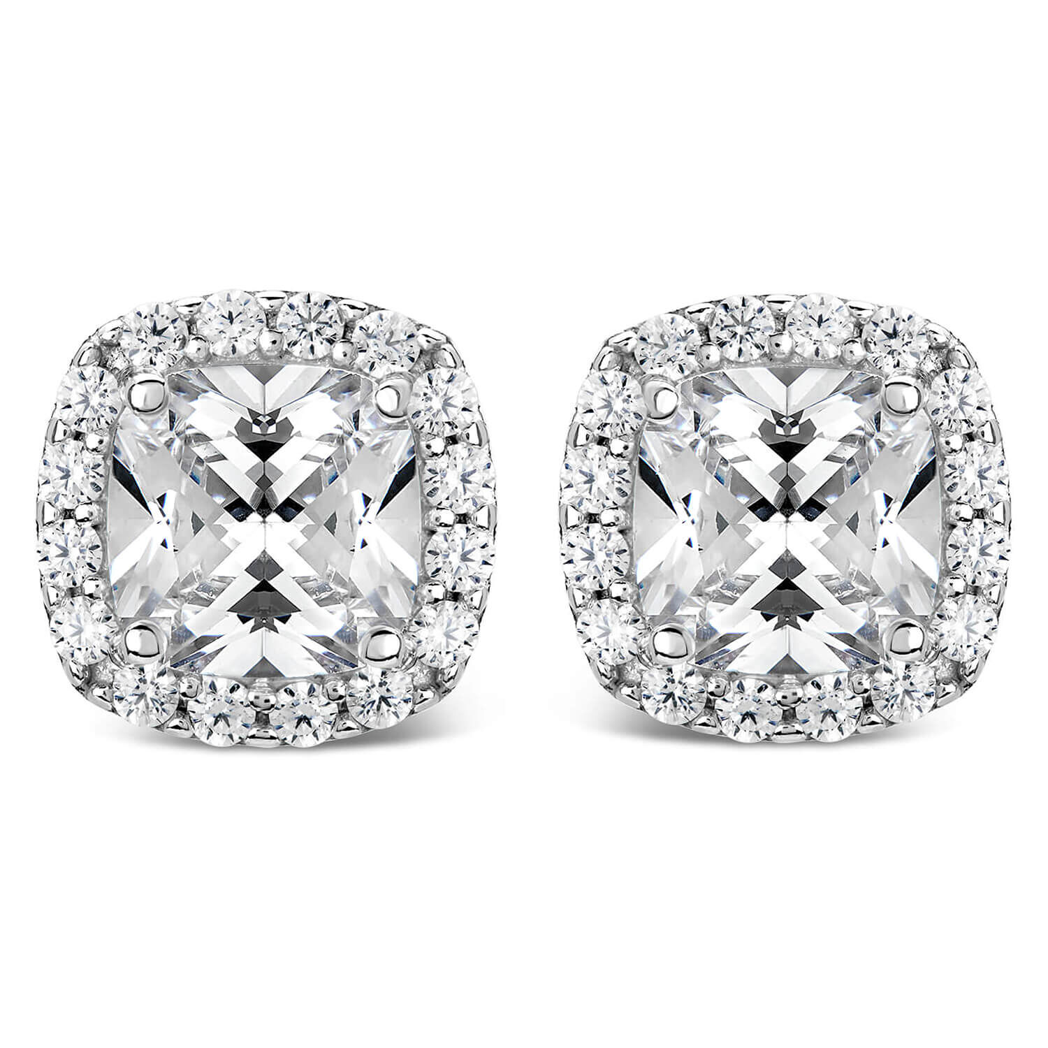 Square cubic zirconia stud earrings discount