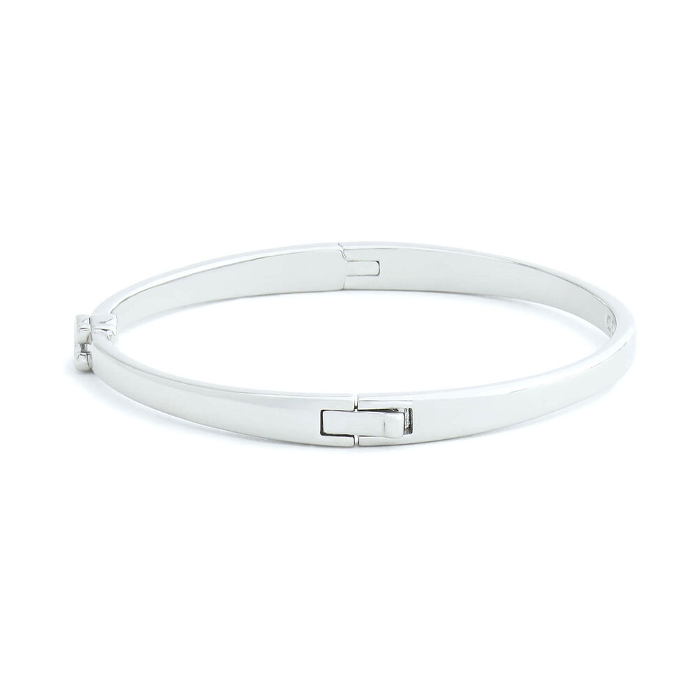 Coach Silver Tone Brass Signature C Bangle Bracelet