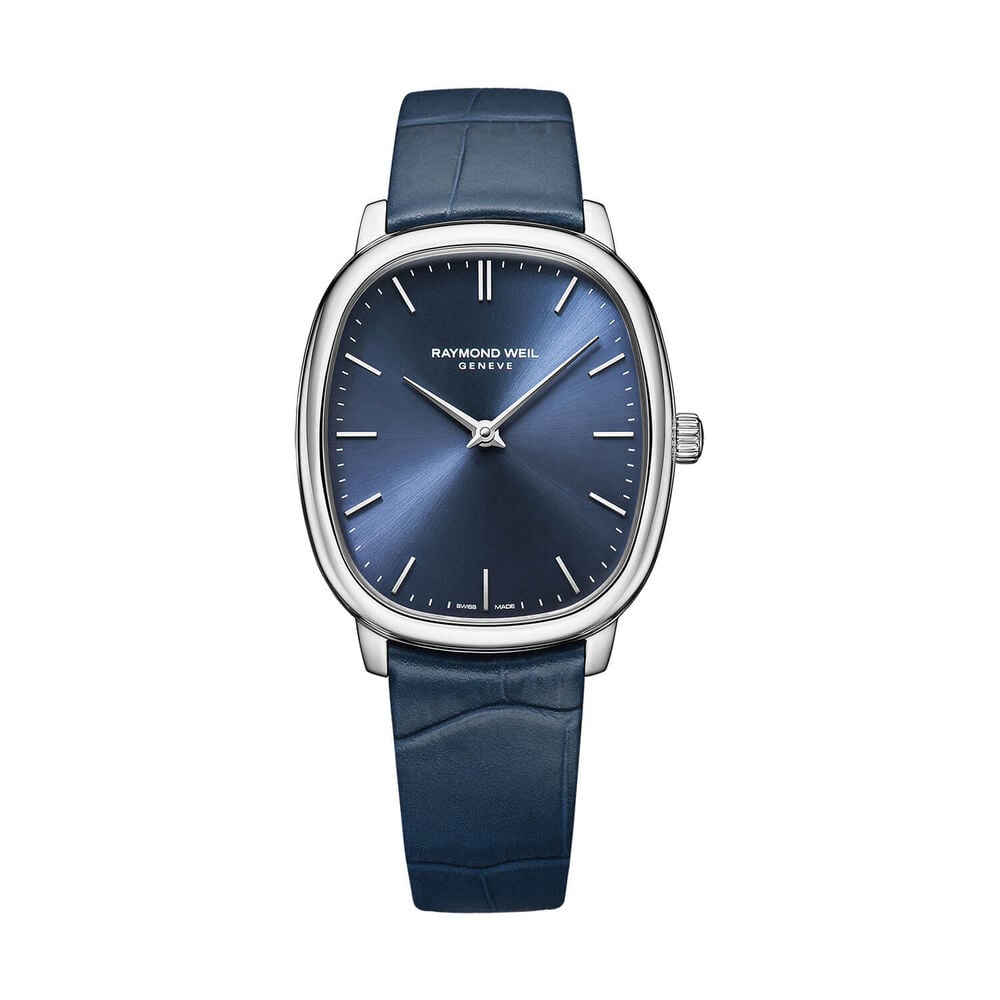 Raymond Weil Toccata Heritage 33x38mm Blue Dial Leather Strap Watch