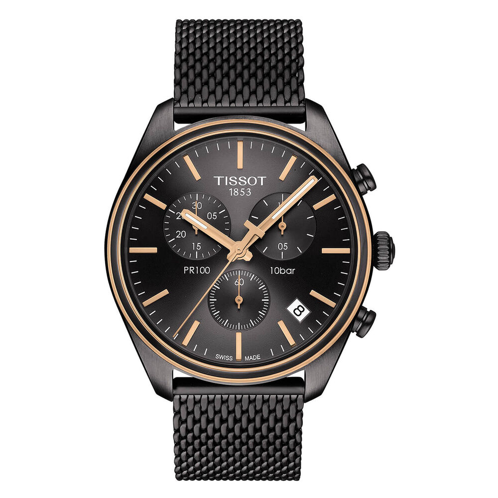Tissot T-Classic PR 100 Chronograph Two-Toned Grey and Rose Gold Men's Watch image number 0