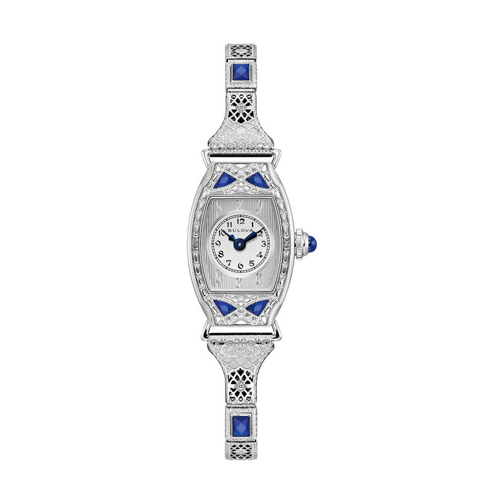 Bulova Heritage Miss America Limited Edition 18.3mm Silver Dial Blue Hands Steel Bracelet Watch