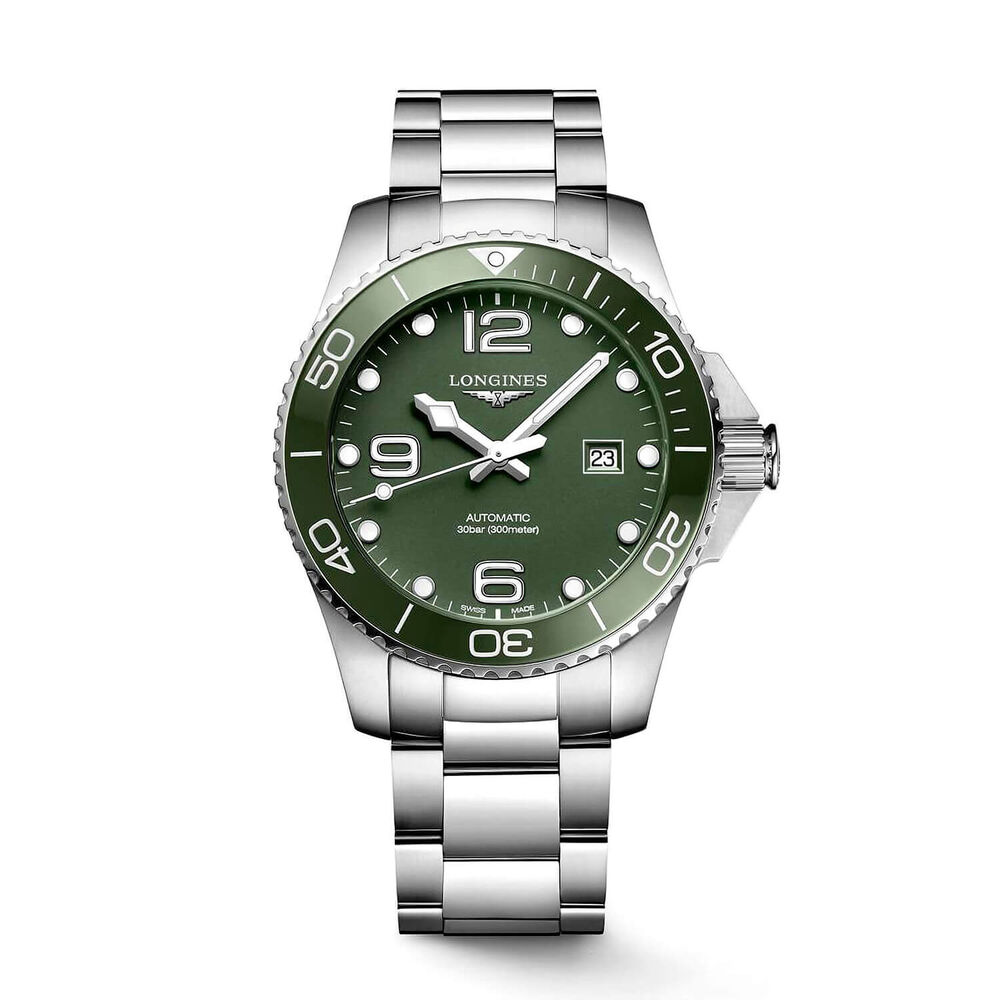 Pre-Owned Longines HydroConquest 43mm Khaki Dial Steel Bracelet Watch