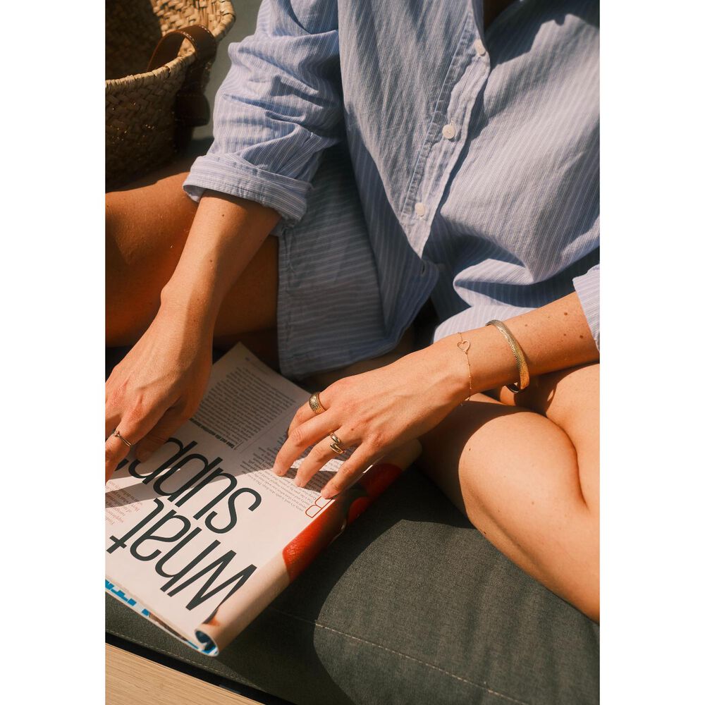 9ct Yellow Gold Diamond Cut Domed Band Ring image number 6