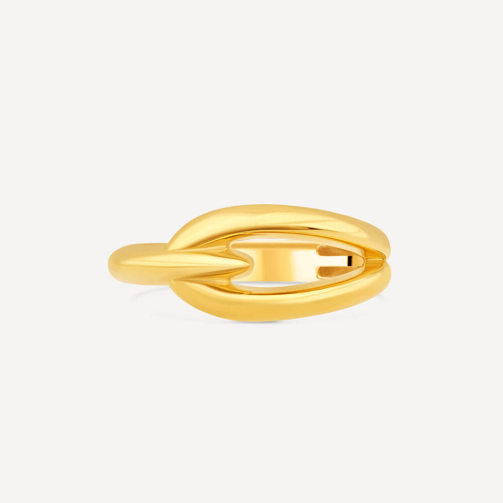 9ct Yellow Gold Stirrup Polished Plain Band Ring