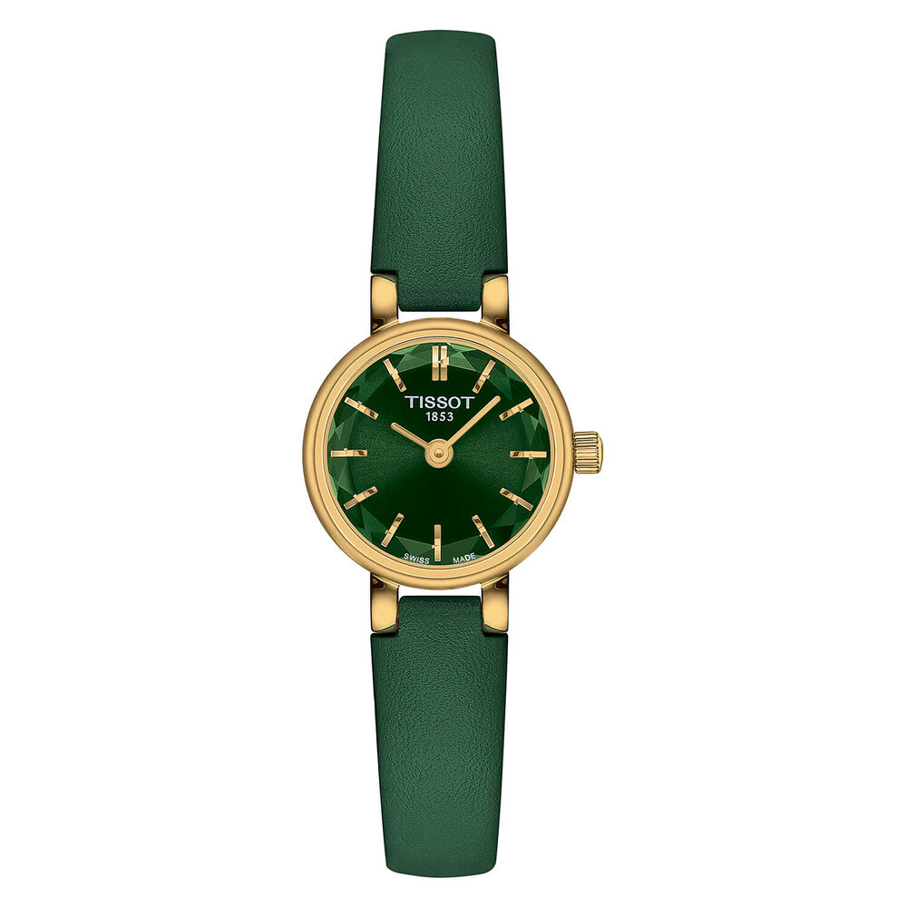 Tissot Lovely Round 19.5mm Green Dial & Strap Faceted Glass Watch image number 0