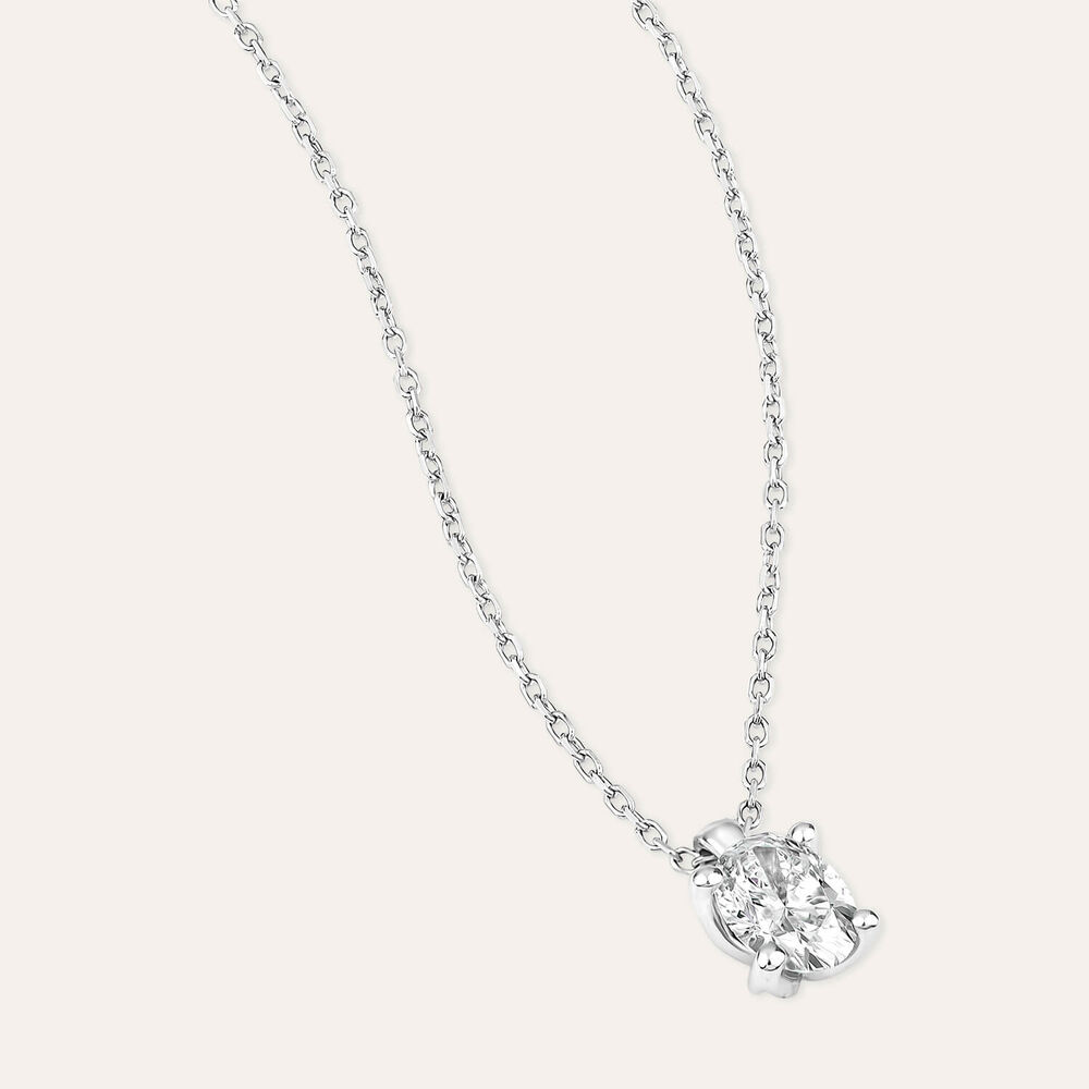Born 9ct White Gold 0.50ct Lab Grown Oval Diamond Pendant