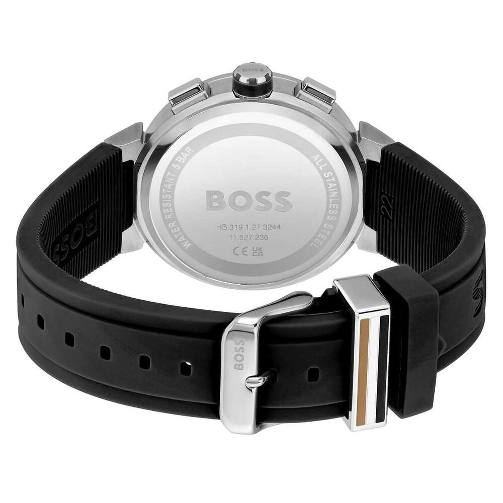 BOSS One 44mm Black Dial Black Rubber Strap Watch