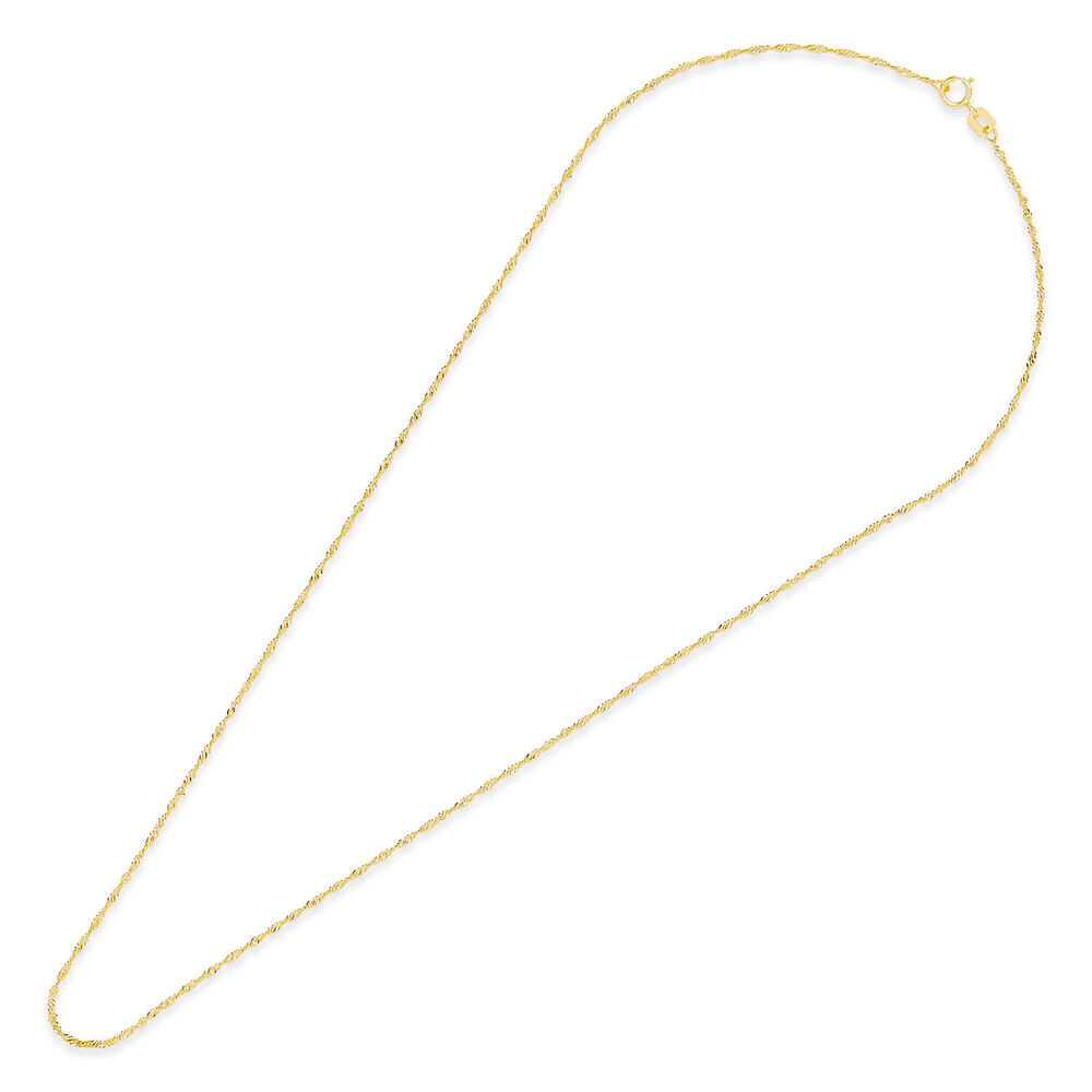 9ct Yellow Gold 18’ Sparkle Sing Chain Necklace image number 4