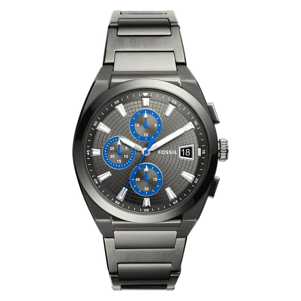 Fossil Everett Chronograph 42mm Grey Dial Gun Metal Bracelet Watch