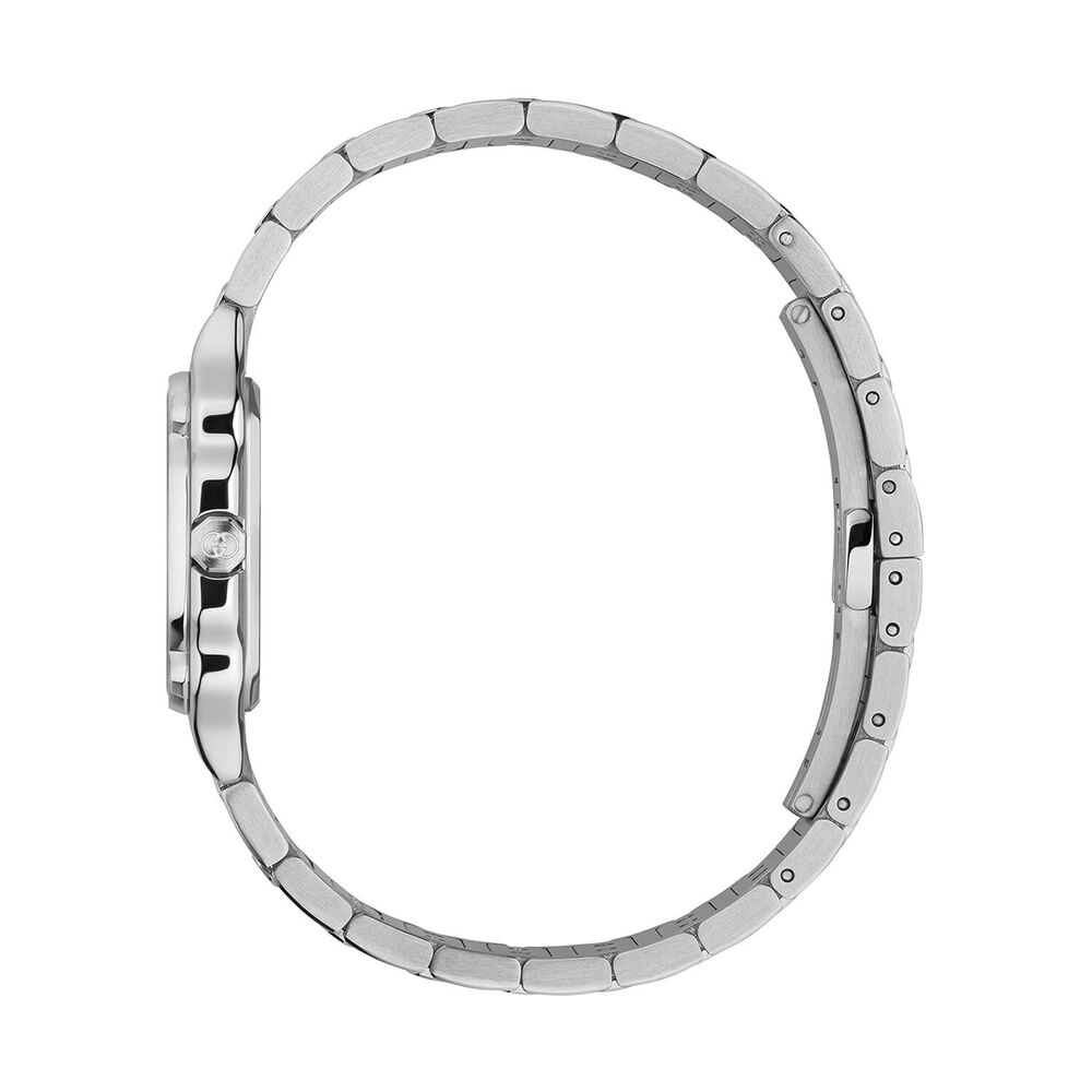 Gucci G-Flat 24mm Pink Dial Diamond Dots Stainless Steel Bracelet Watch