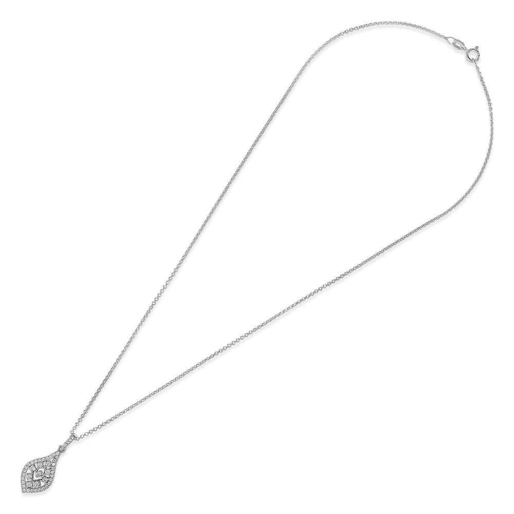 Silver cubic zirconia vintage-style pendant (Chain Included) image number 3