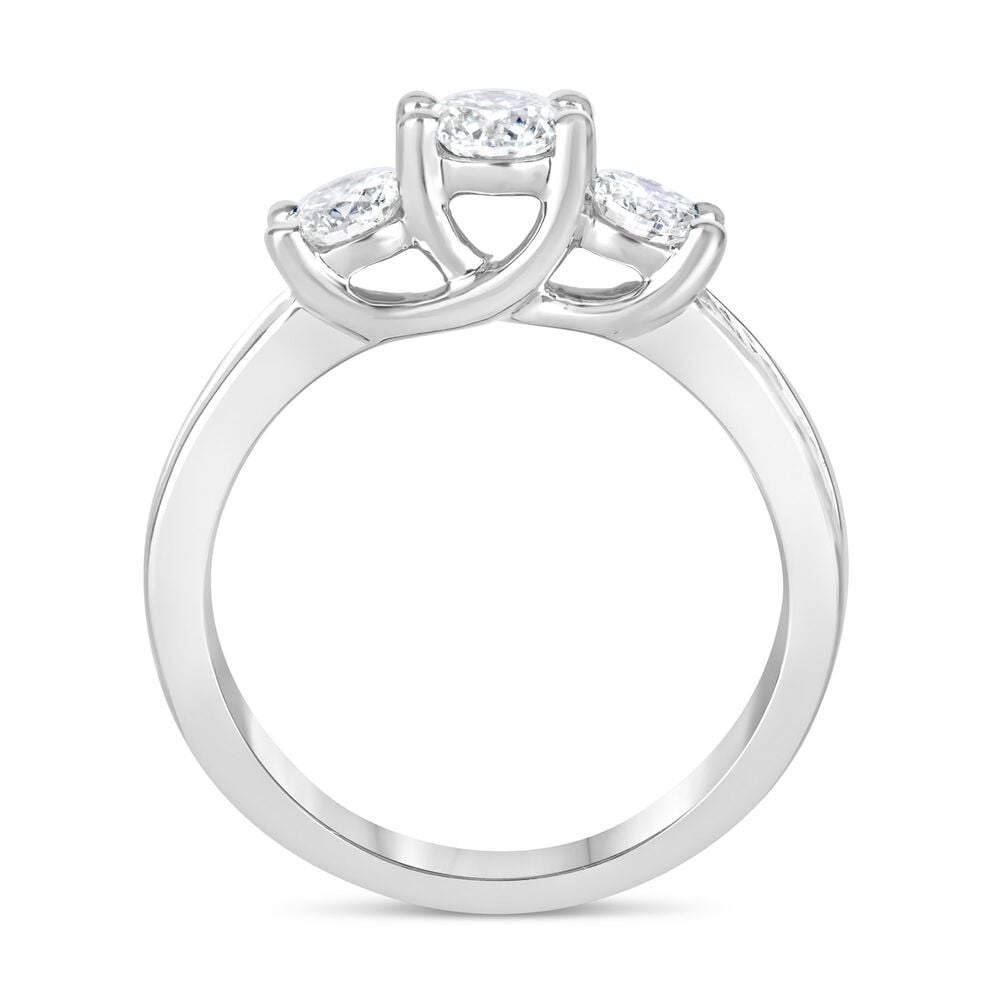 Special Price - 18ct White Gold 1.00ct Diamond Shoulders Trilogy Ring image number 2