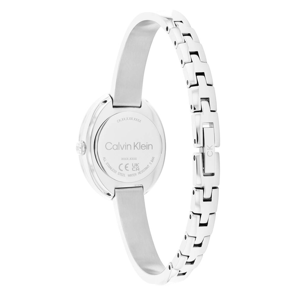Calvin Klein 26mm White Dial Twisted Bezel Steel Bracelet Watch image number 3