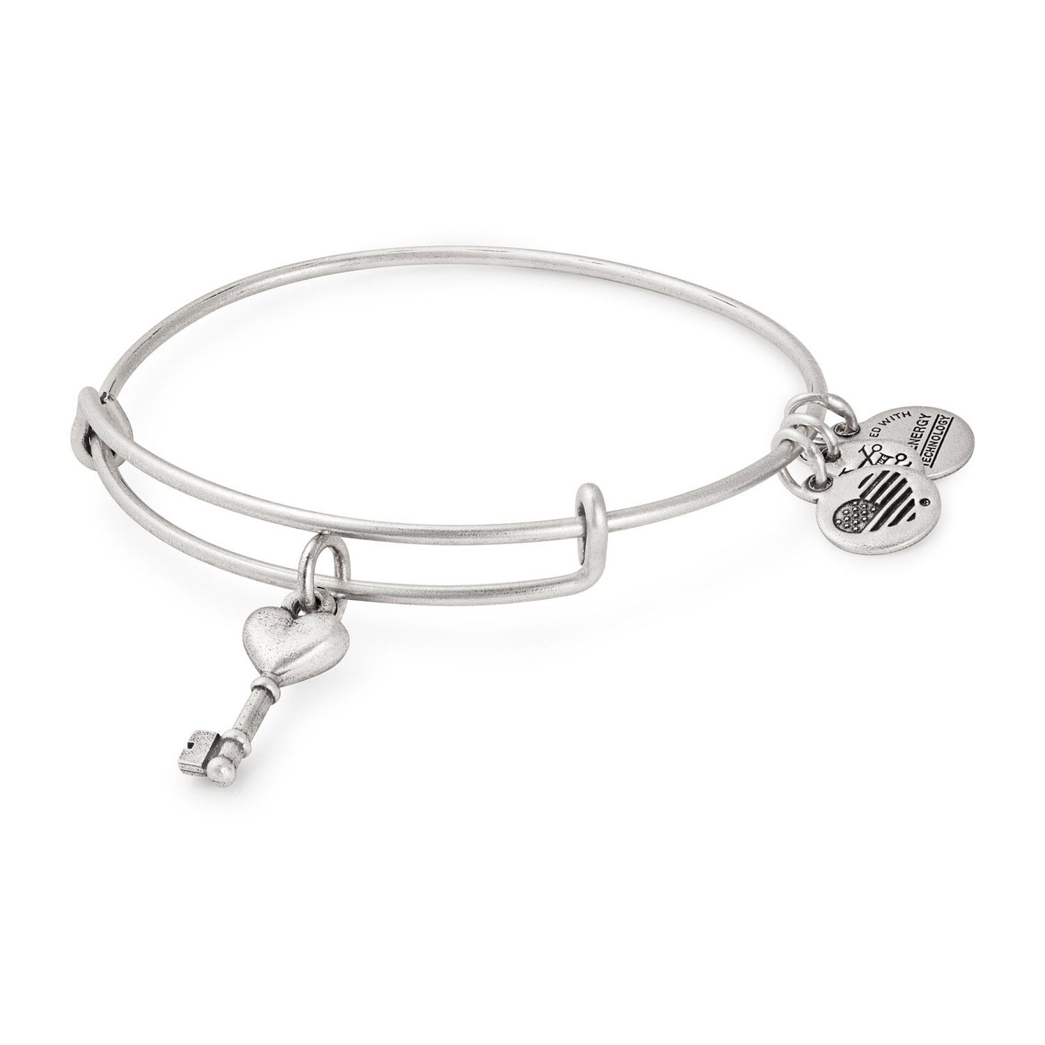 Alex And Ani Key To Love Silver Charm Bangle