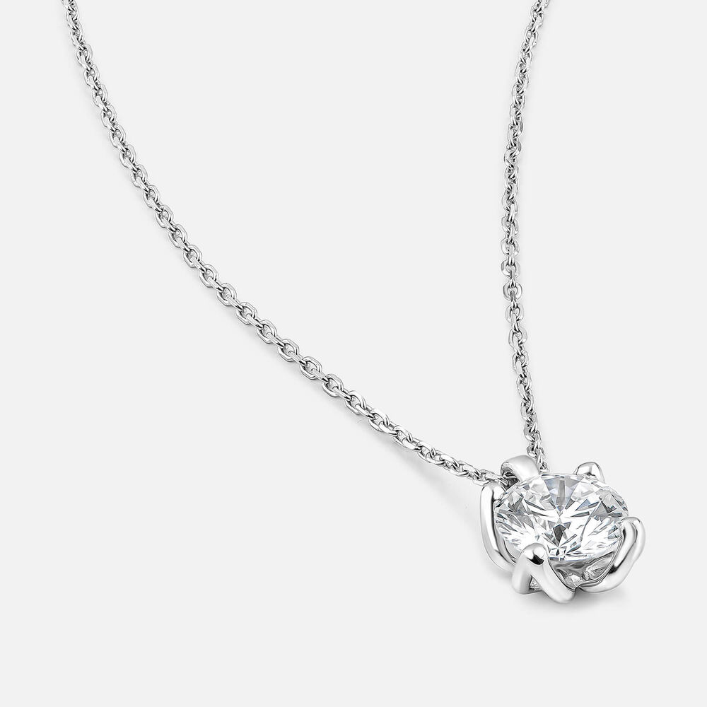 Born 9ct White Gold Lab Grown 0.70ct Diamond Round Brilliant Pendant
