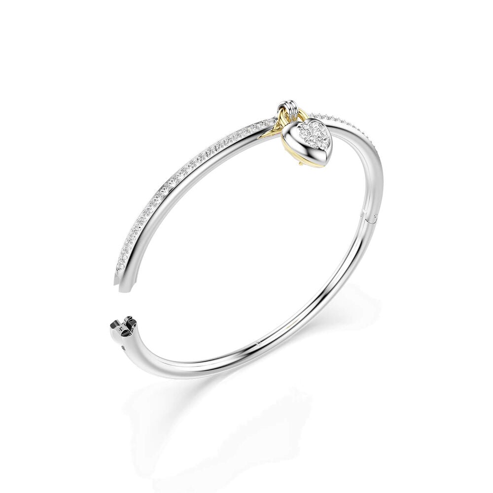 Swarovski Idyllia Crystals & Pink Cubic Zirconia Mixed Metal Finished Bangle