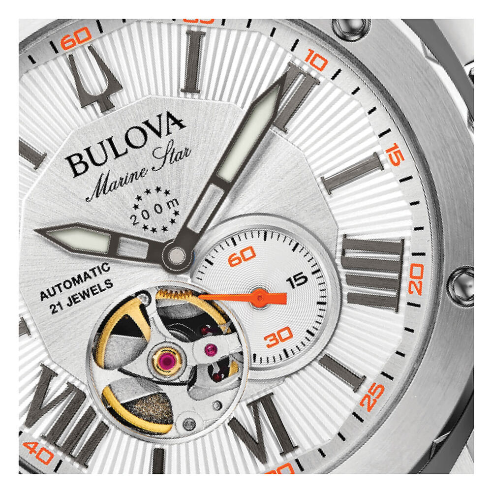Bulova Marine Star Automatic 45mm White Dial Watch image number 4