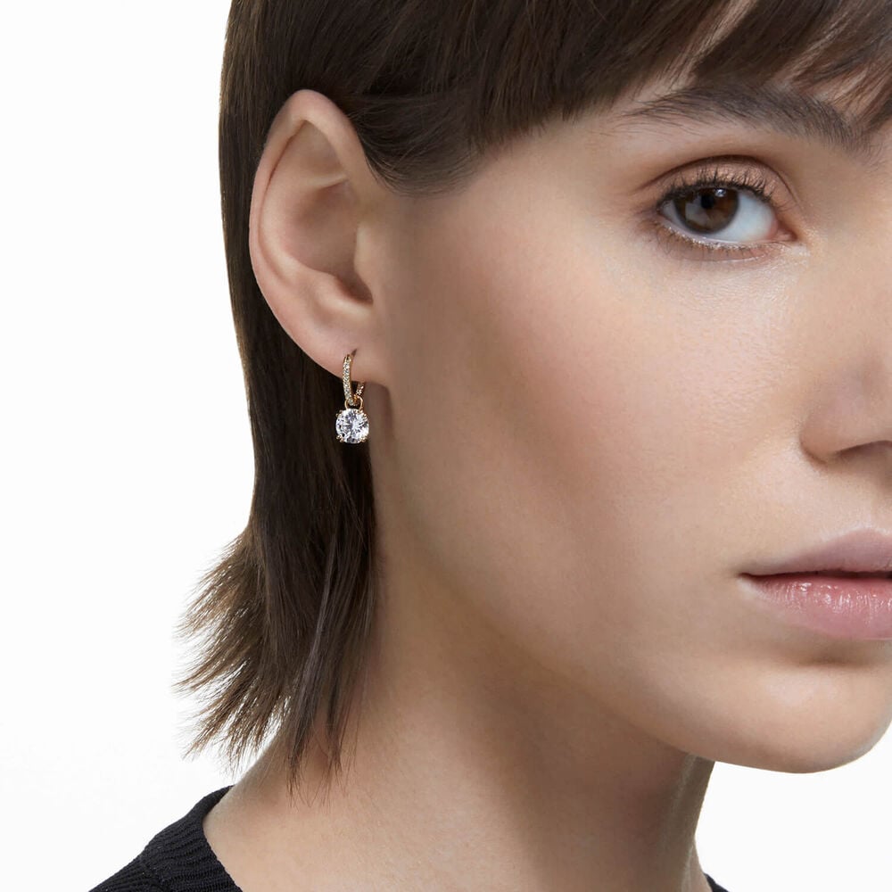 Swarovski Constella Yellow Gold Plated Cubic Zirconia Stud Earrings