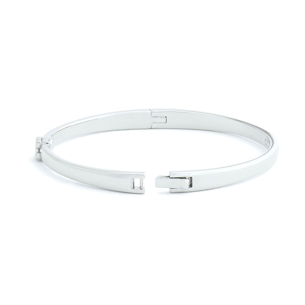 Coach Silver Tone Brass Signature C Bangle Bracelet