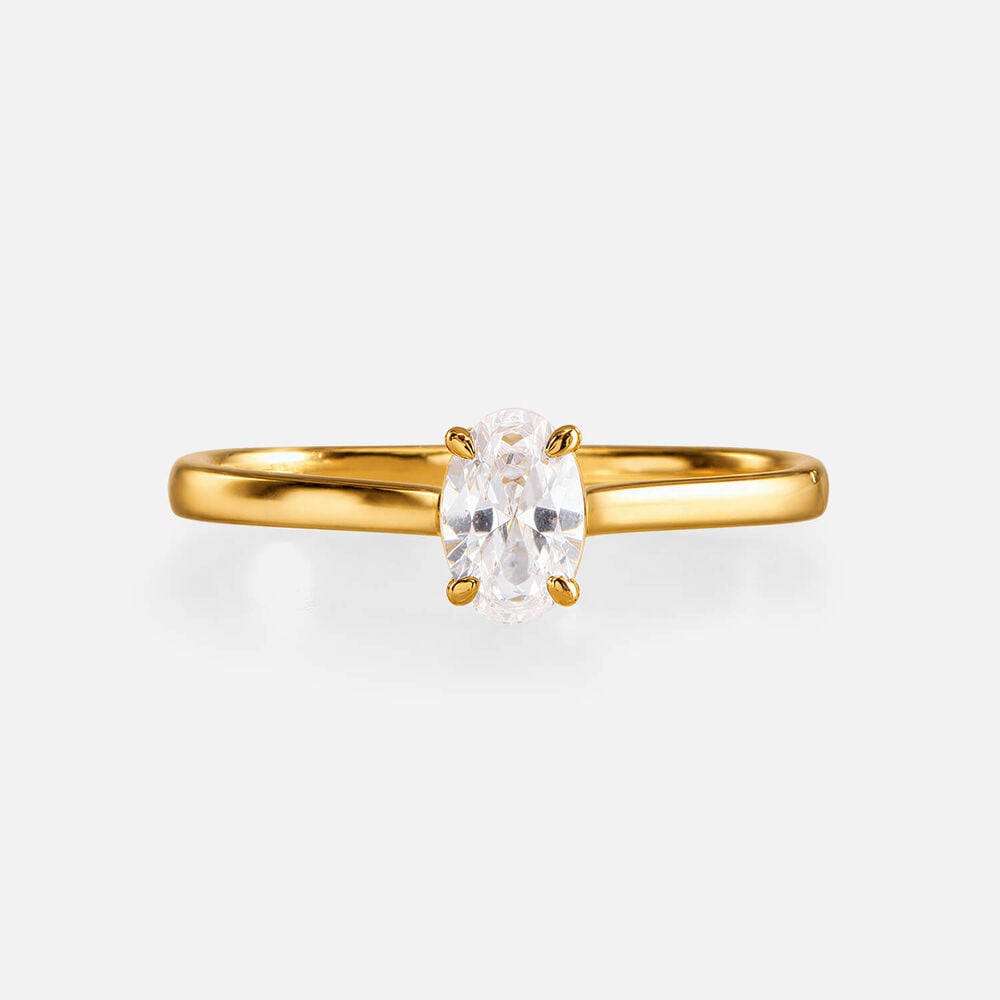 Classic 18ct Yellow Gold 0.50ct Oval Diamond Solitaire Ring