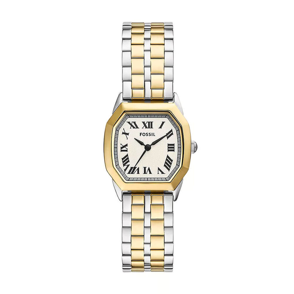 Fossil Harlow 27mm Cream Dial Two-Tone Stainless Steel Bracelet Watch image number 0