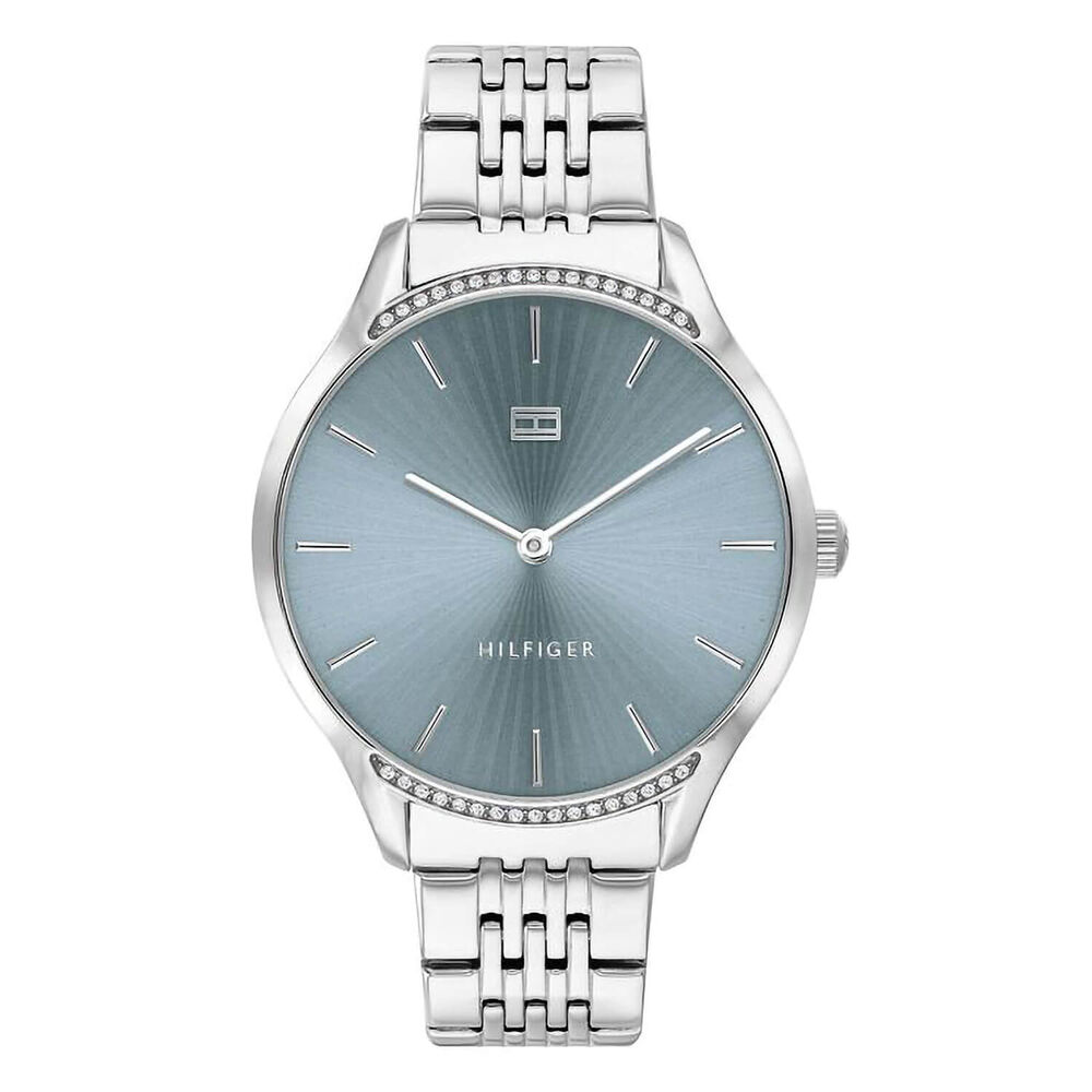 Tommy Hilfiger Ladies Stainless Steel Strap Blue Dial Watch image number 0