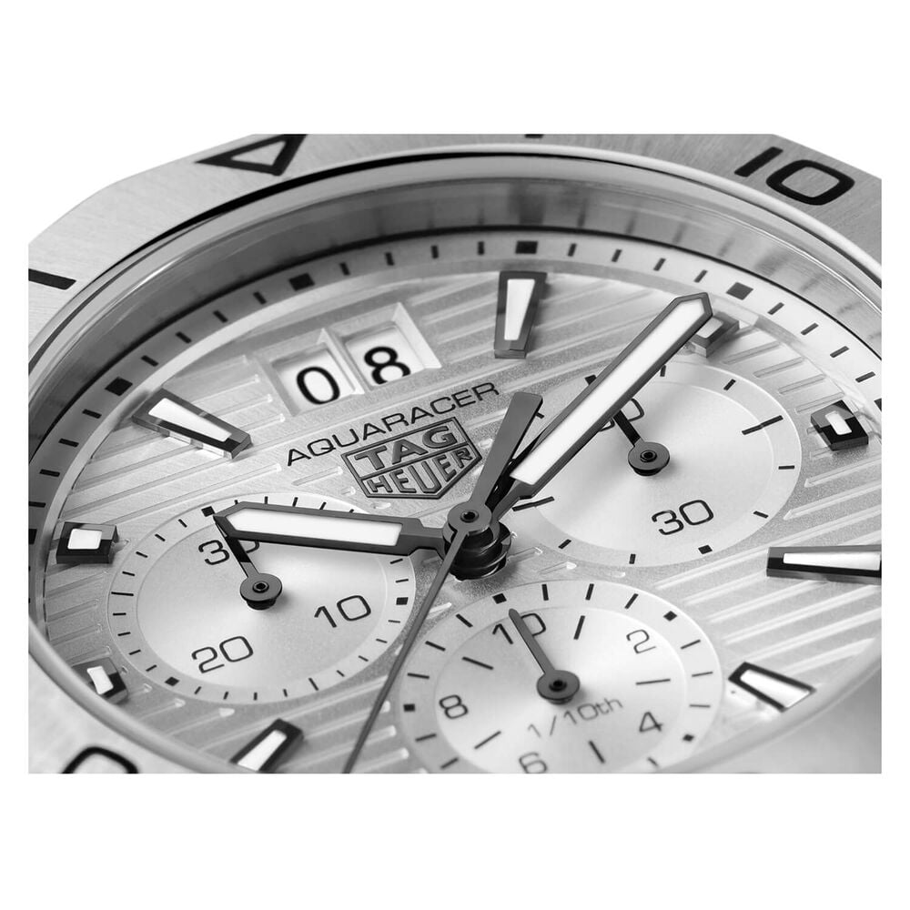 TAG Heuer Aquaracer Professional Chrono 40mm Silver Dial Steel Bracelet Watch image number 3