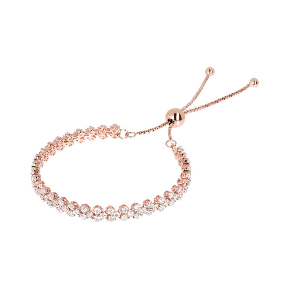 Bronzallure Altissima 18ct Rose Gold-plated Friendship Tennis Bracelet