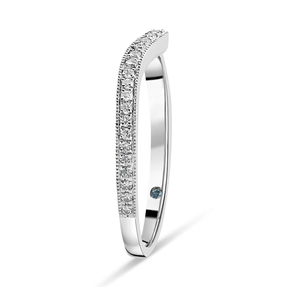 Kathy de Stafford 18ct White Gold Milgrain Dip Ring 0.16ct image number 3