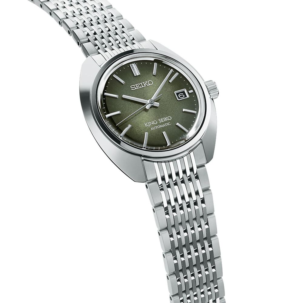 King Seiko ‘Forest Green’ 6L 1969 Re-Interpretation 39.4mm Stainless Steel Bracelet Watch image number 2