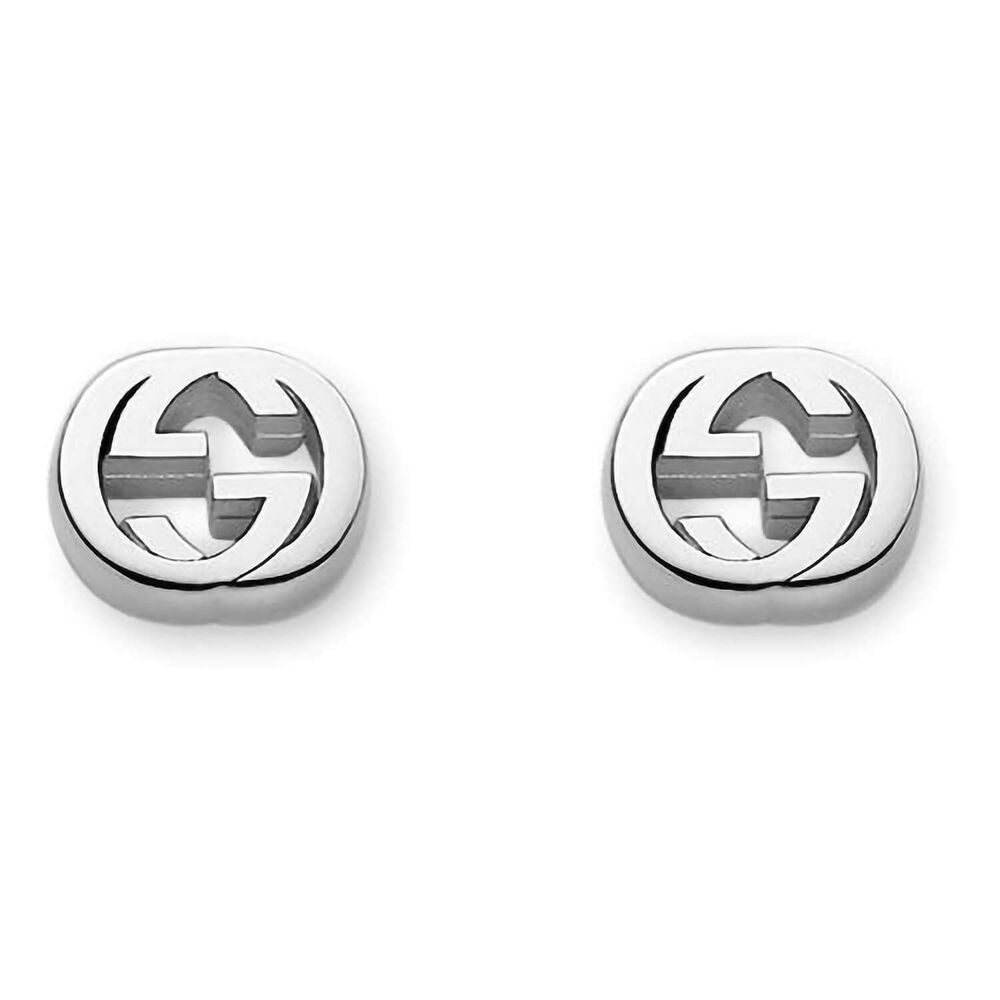Gucci Interlocking Sterling Silver Stud Earrings