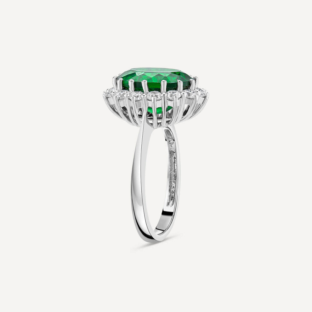 Ladies Sterling Silver and Created Emerald Ring image number 3