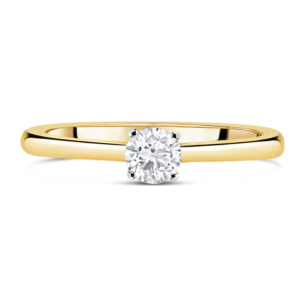 18ct Yellow Gold 0.25ct Round Diamond Tulip Setting Ring