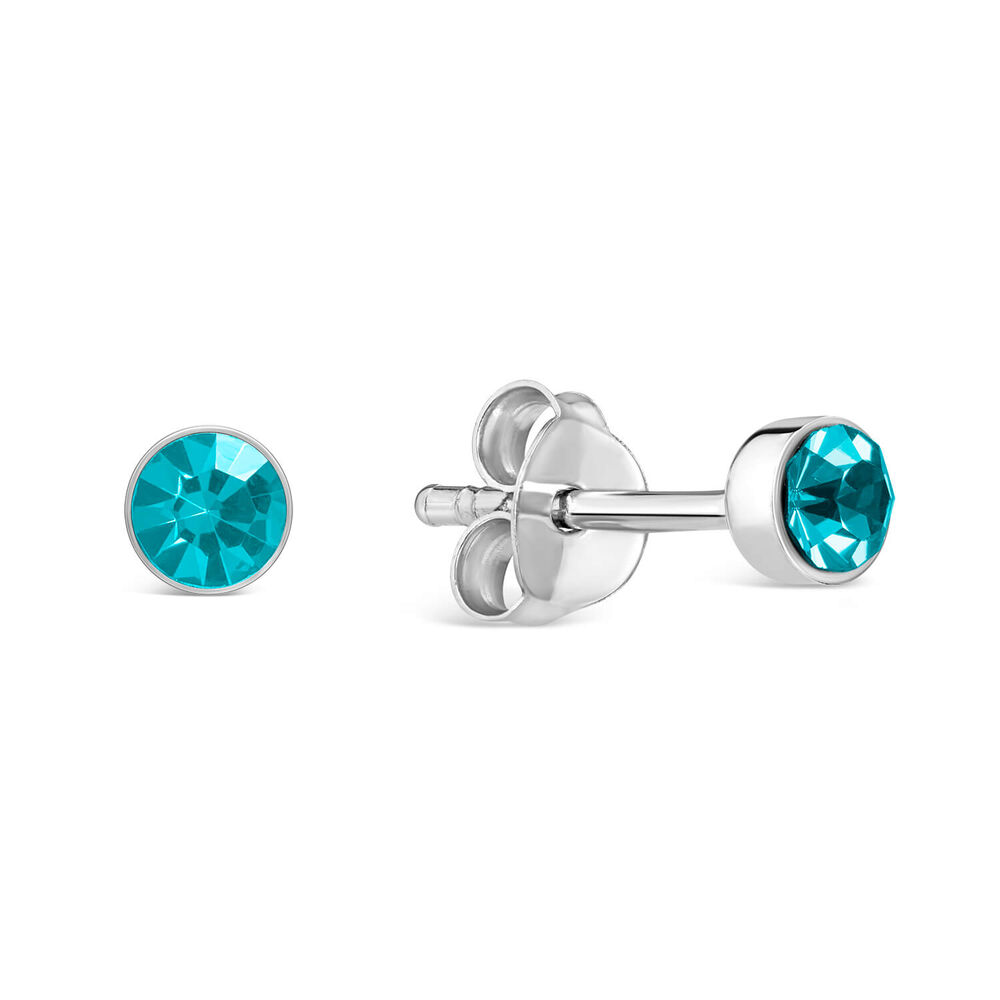 Little Treasure March Birthstone Children's Earrings